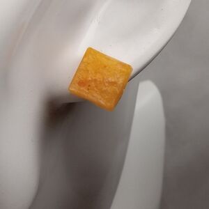 Square Yellow Stud Earrings
